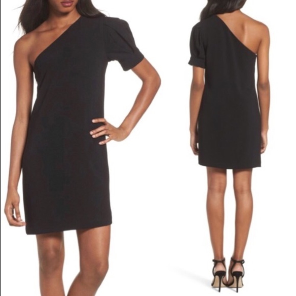 Charles Henry One-Shoulder Shift Dress